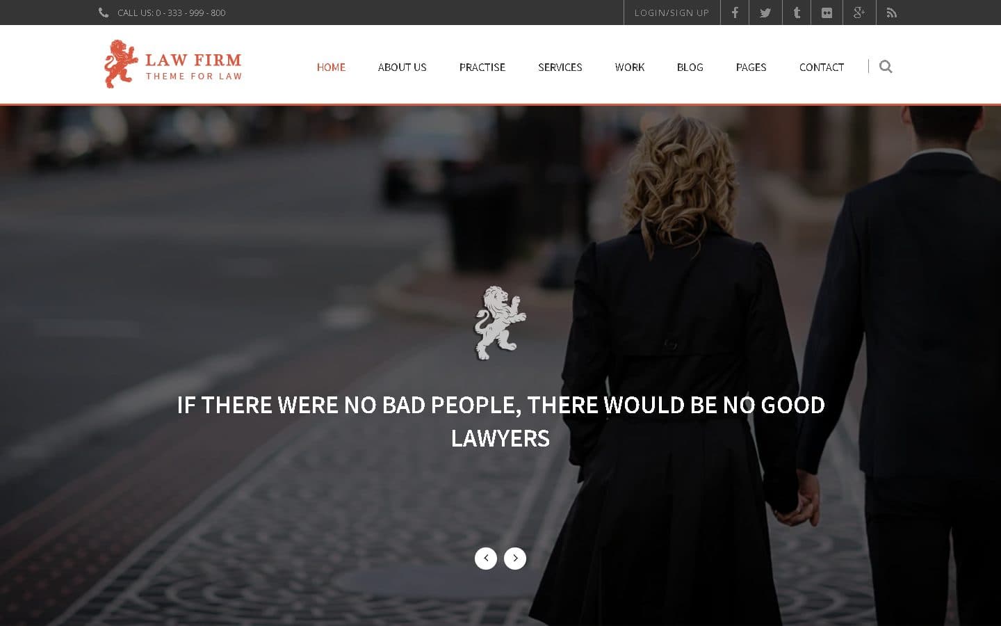 Example law firm website, Law Firm: classic white header, deep photography