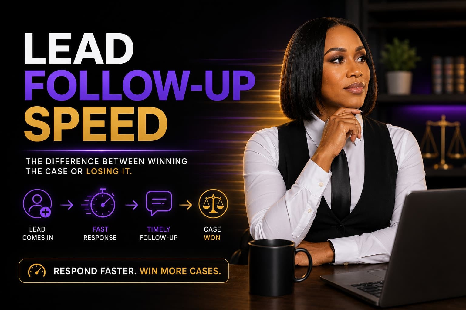 Teila Garraway reviewing lead response time data for a law firm intake workflow