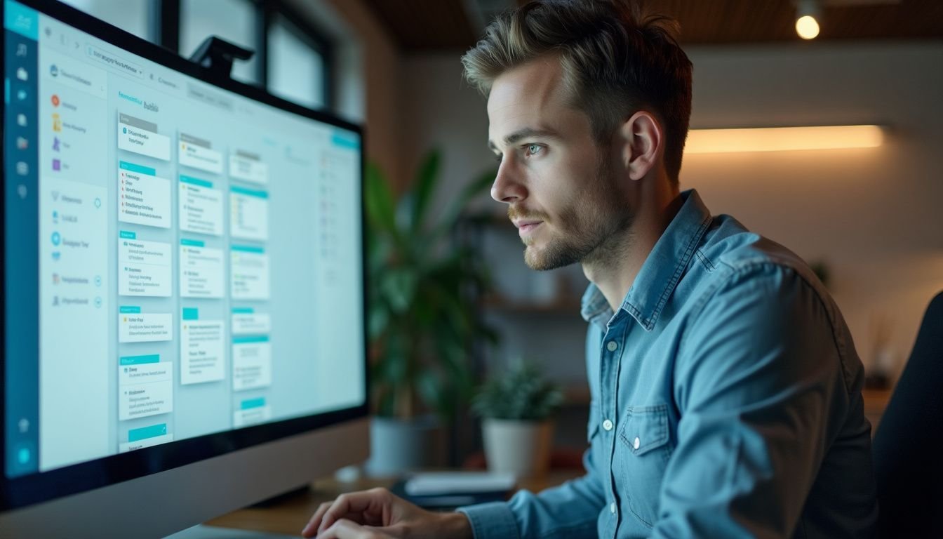 A lawyer uses a digital Kanban board to streamline workflow. A lawyer uses a digital Kanban board to streamline workflow.