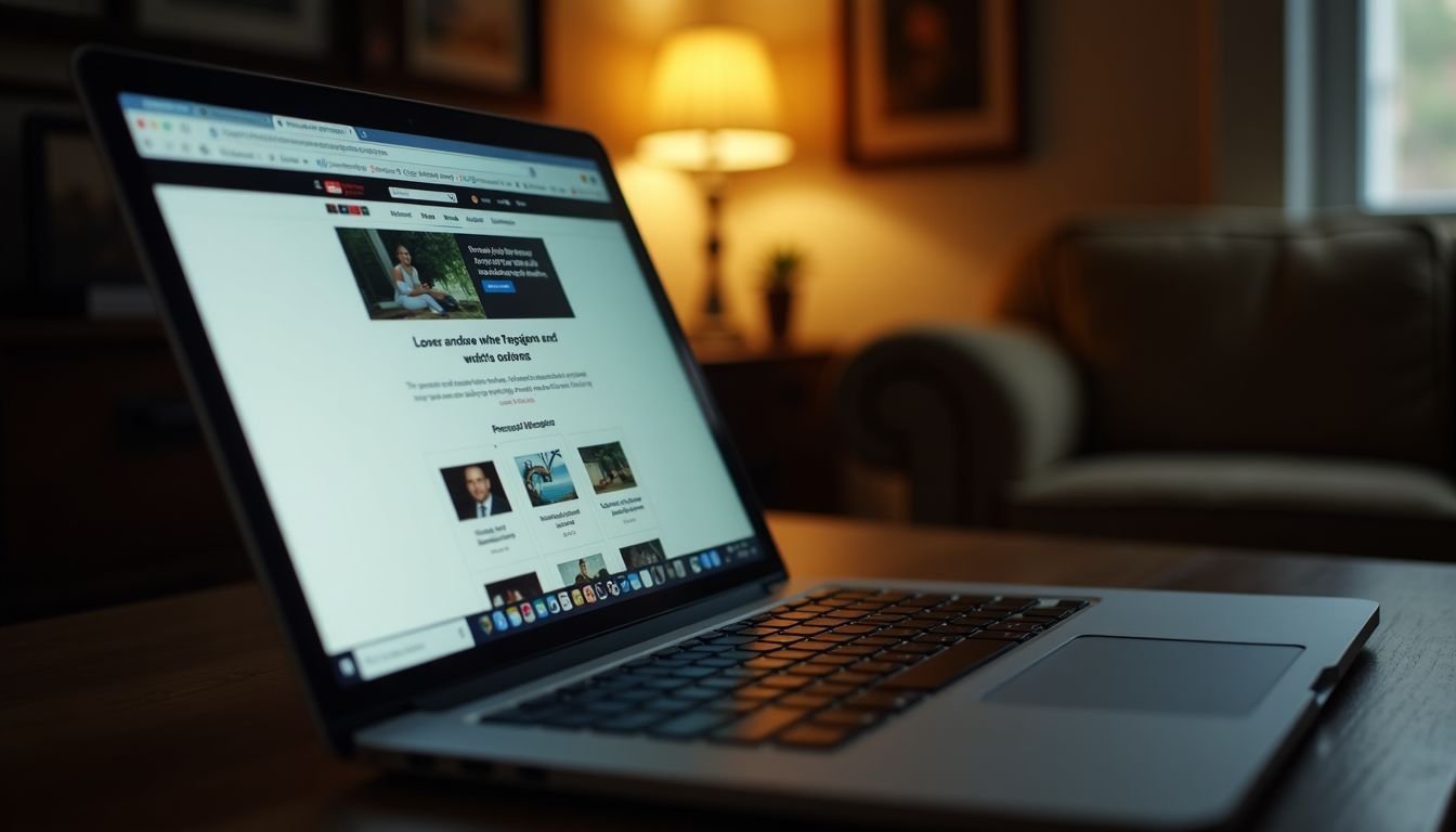 An outdated website loading slowly on a laptop in a dull room. An outdated website loading slowly on a laptop in a dull room.